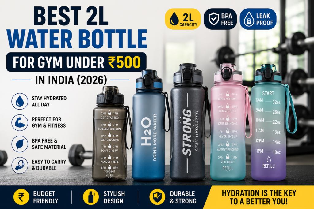 Best 2L Water Bottle for Gym Under ₹500 in India (2026)